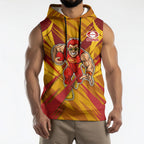 Gold Coast Suns Australian Football Sleeveless Hoodie Heroic Solar Mascot - Bold Team Colors