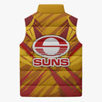Gold Coast Suns Australian Football Sleeveless Puffer Jacket Heroic Solar Mascot - Bold Team Colors
