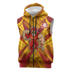 Gold Coast Suns Australian Football Sleeveless Zip Hoodie Heroic Solar Mascot - Bold Team Colors