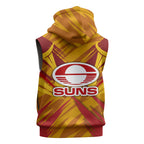 Gold Coast Suns Australian Football Sleeveless Zip Hoodie Heroic Solar Mascot - Bold Team Colors