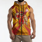 Gold Coast Suns Australian Football Sleeveless Zip Hoodie Heroic Solar Mascot - Bold Team Colors