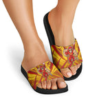 Gold Coast Suns Australian Football Slide Sandals Heroic Solar Mascot - Bold Team Colors