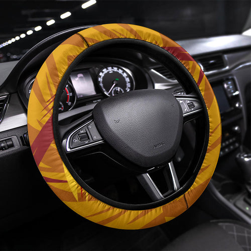 Gold Coast Suns Australian Football Steering Wheel Cover Heroic Solar Mascot - Bold Team Colors