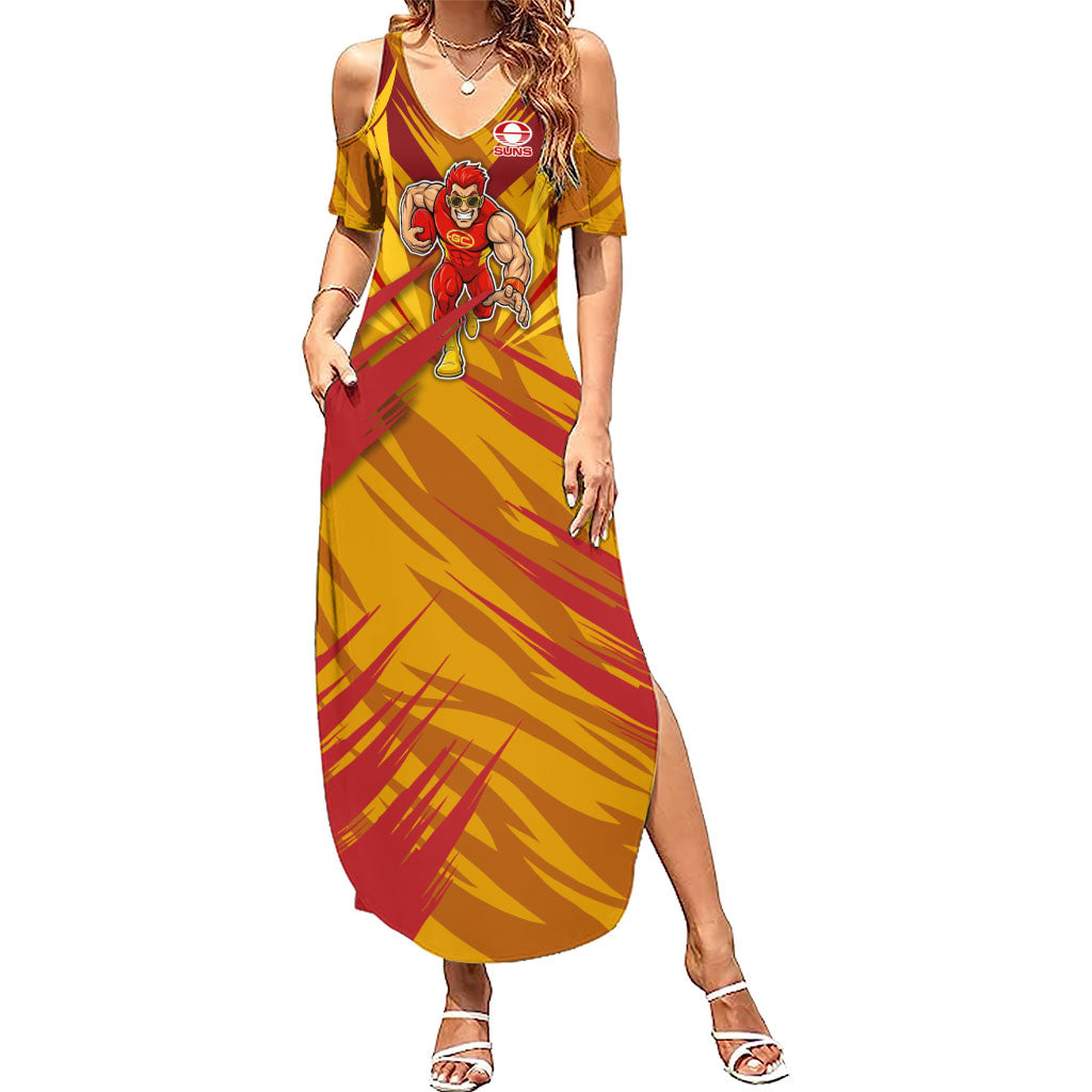 Gold Coast Suns Australian Football Summer Maxi Dress Heroic Solar Mascot - Bold Team Colors