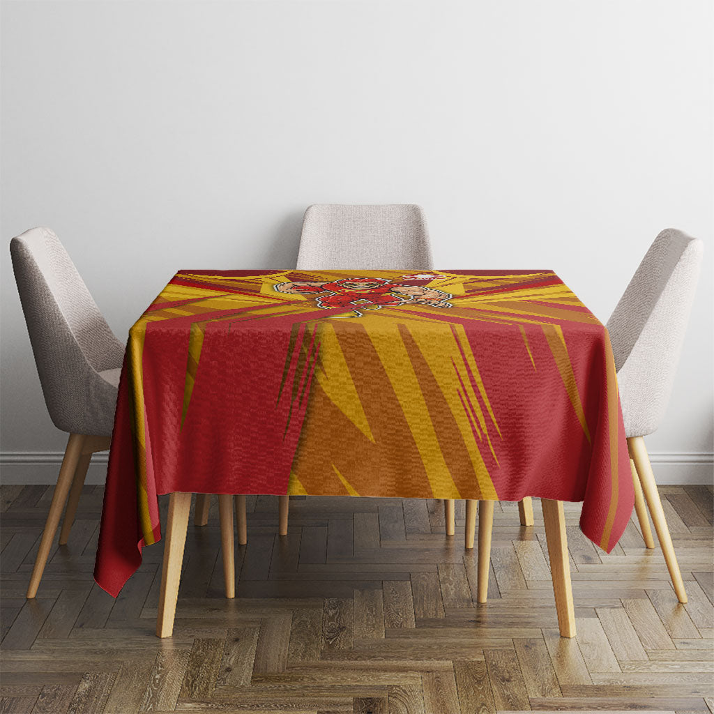 Gold Coast Suns Australian Football Tablecloth Heroic Solar Mascot - Bold Team Colors