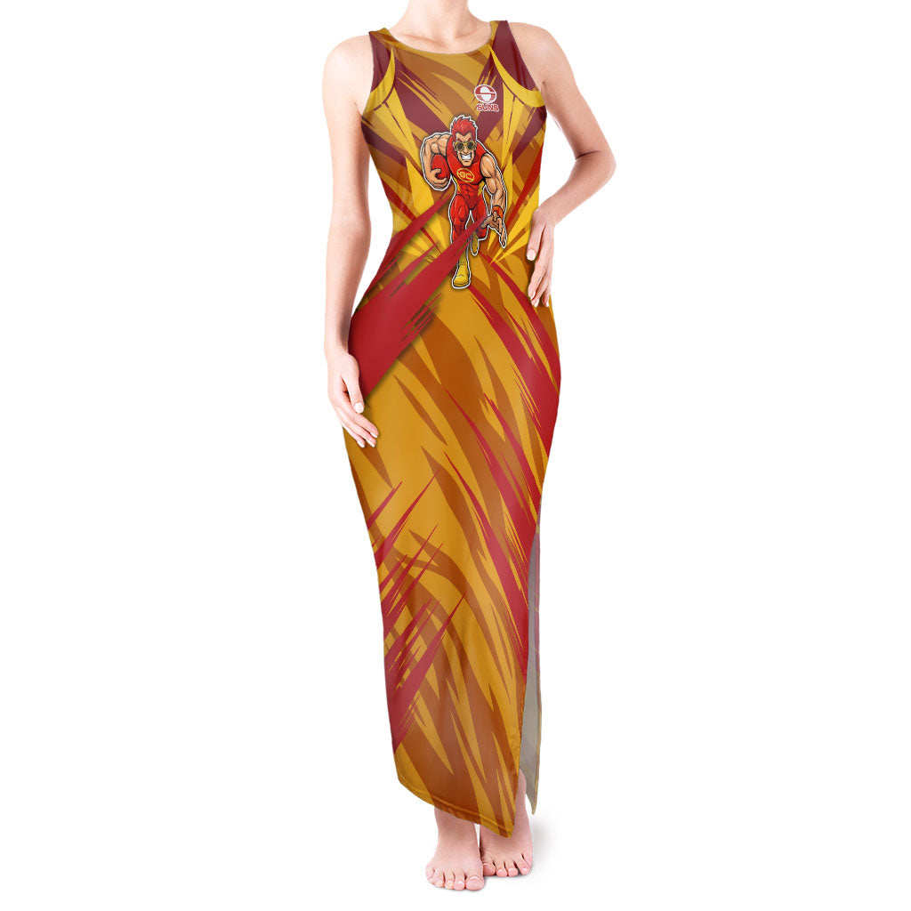 Gold Coast Suns Australian Football Tank Maxi Dress Heroic Solar Mascot - Bold Team Colors