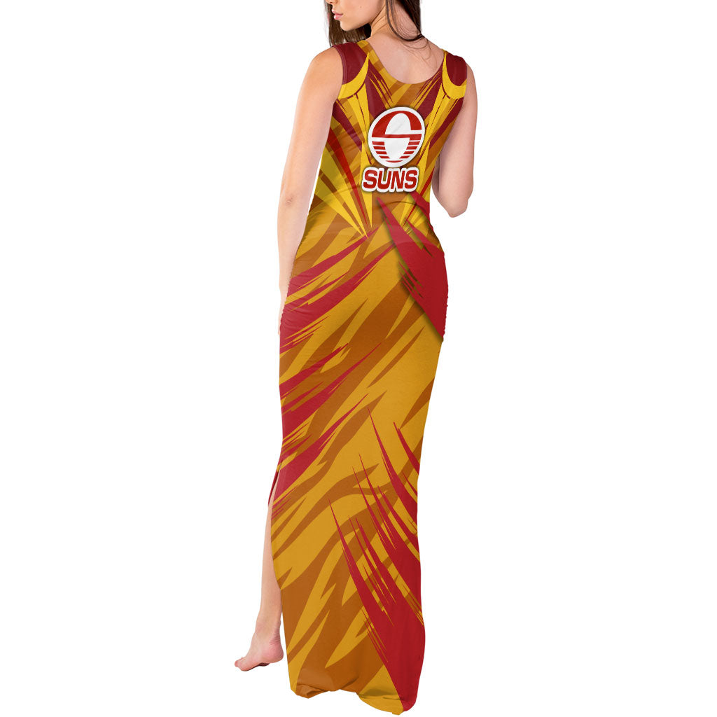 Gold Coast Suns Australian Football Tank Maxi Dress Heroic Solar Mascot - Bold Team Colors