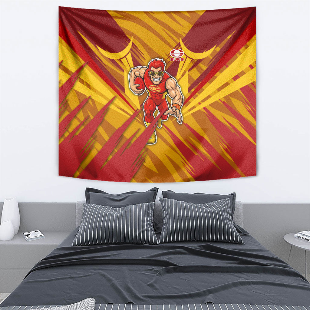 Gold Coast Suns Australian Football Tapestry Heroic Solar Mascot - Bold Team Colors