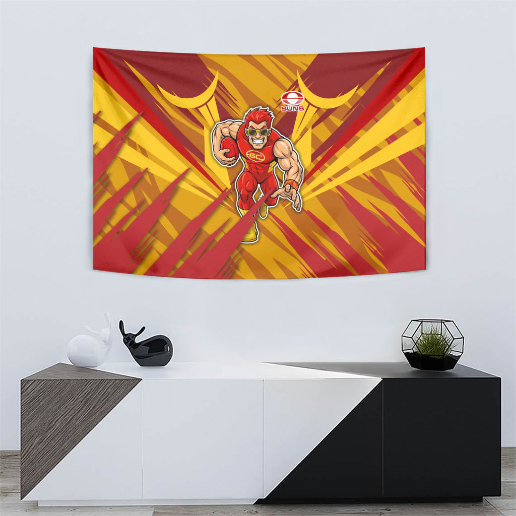 Gold Coast Suns Australian Football Tapestry Heroic Solar Mascot - Bold Team Colors