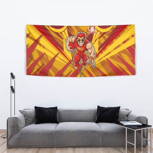 Gold Coast Suns Australian Football Tapestry Heroic Solar Mascot - Bold Team Colors