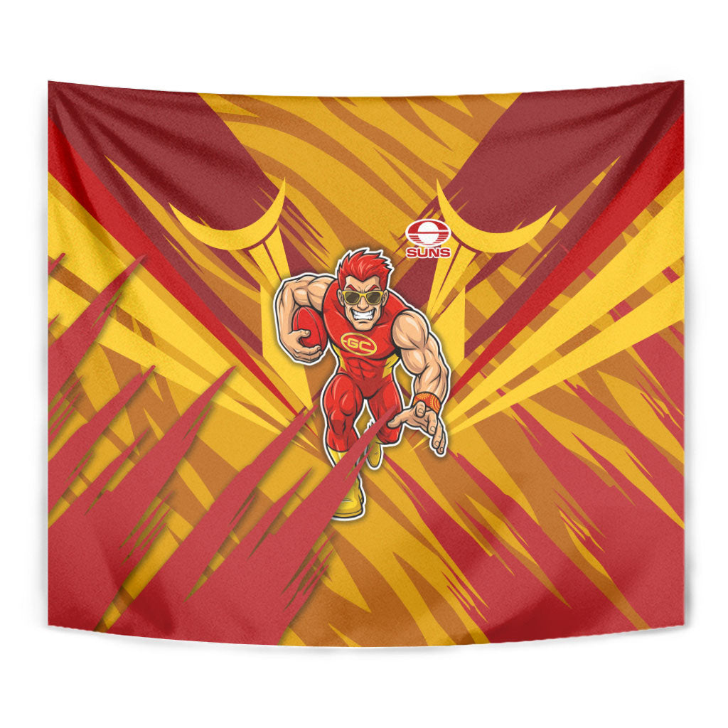 Gold Coast Suns Australian Football Tapestry Heroic Solar Mascot - Bold Team Colors