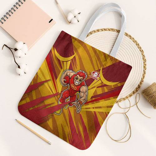 Gold Coast Suns Australian Football Tote Bag Heroic Solar Mascot - Bold Team Colors