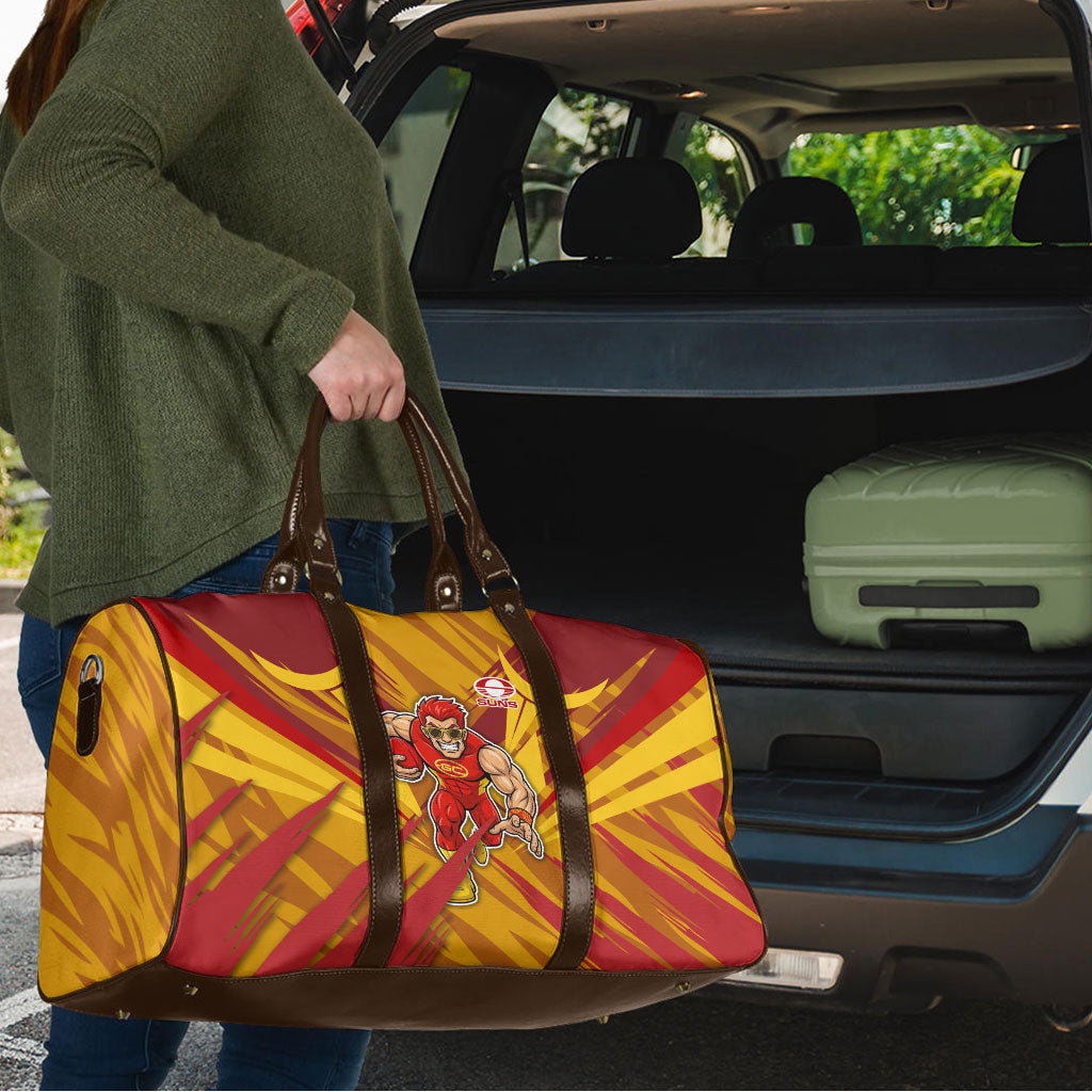 Gold Coast Suns Australian Football Travel Bag Heroic Solar Mascot - Bold Team Colors