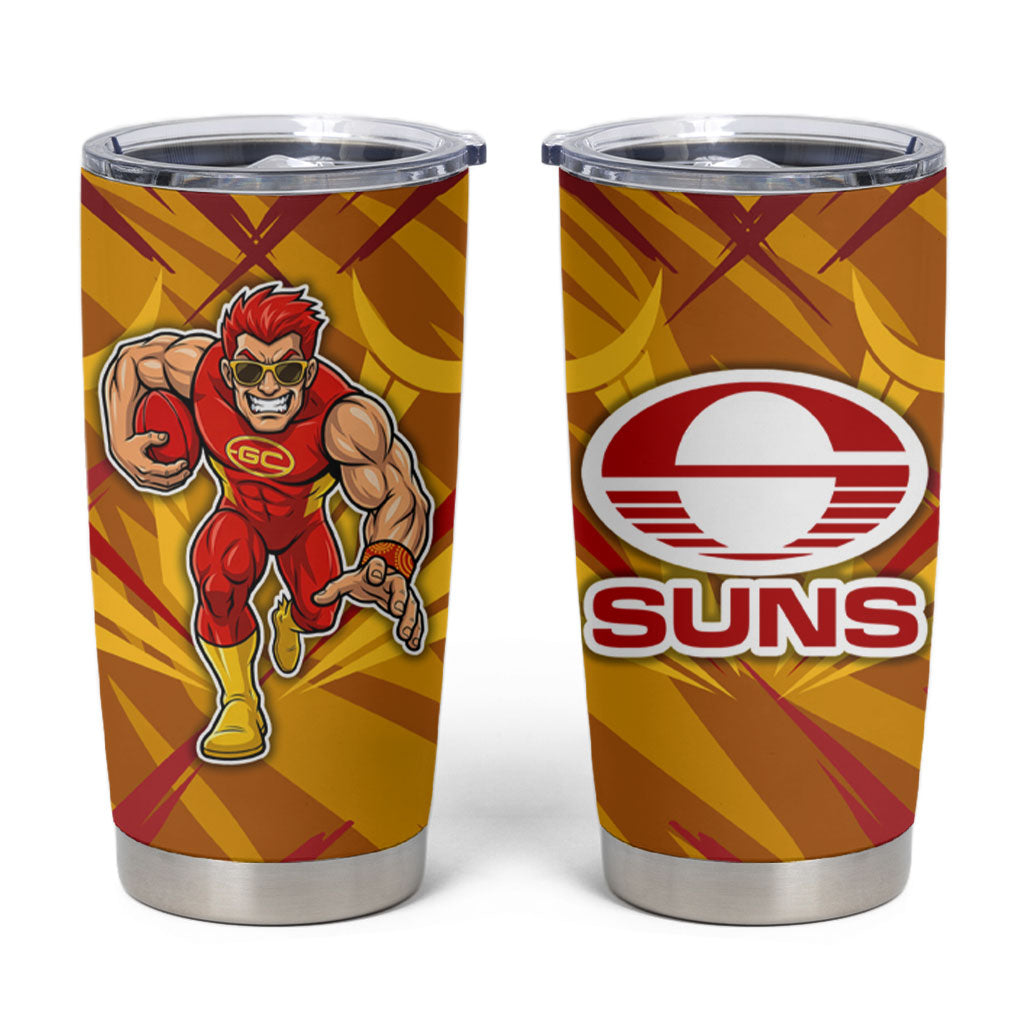 Gold Coast Suns Australian Football Tumbler Cup Heroic Solar Mascot - Bold Team Colors