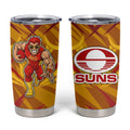 Gold Coast Suns Australian Football Tumbler Cup Heroic Solar Mascot - Bold Team Colors