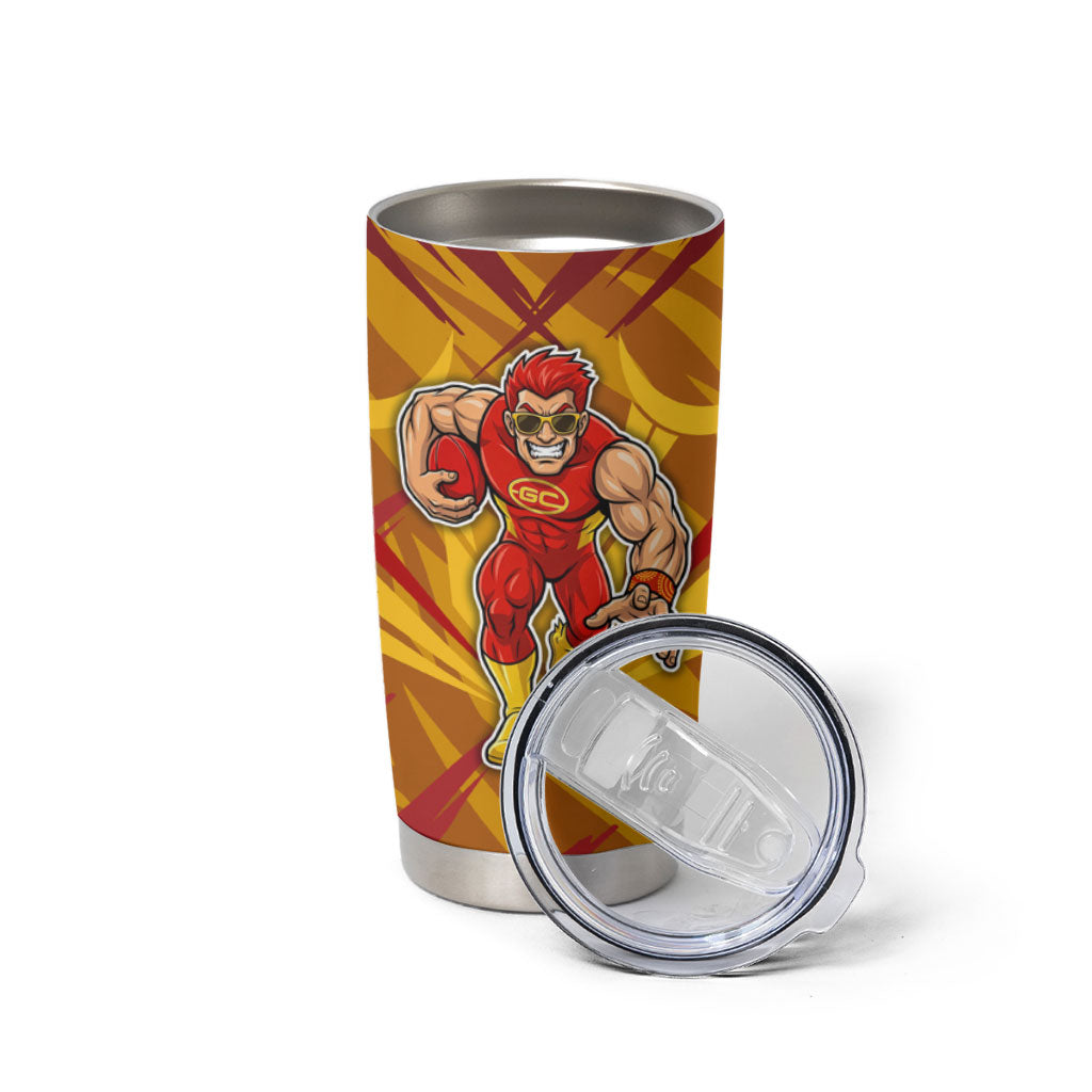 Gold Coast Suns Australian Football Tumbler Cup Heroic Solar Mascot - Bold Team Colors