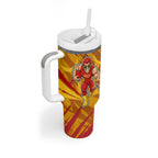 Gold Coast Suns Australian Football Tumbler With Handle Heroic Solar Mascot - Bold Team Colors