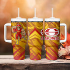 Gold Coast Suns Australian Football Tumbler With Handle Heroic Solar Mascot - Bold Team Colors