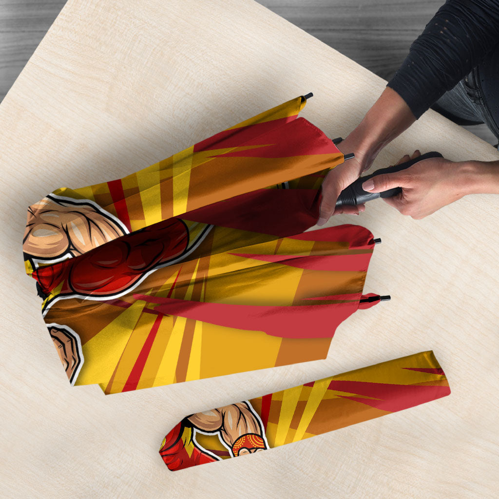 Gold Coast Suns Australian Football Umbrella Heroic Solar Mascot - Bold Team Colors