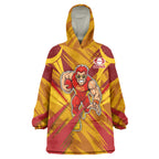 Gold Coast Suns Australian Football Wearable Blanket Hoodie Heroic Solar Mascot - Bold Team Colors