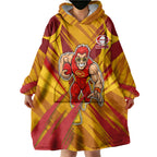 Gold Coast Suns Australian Football Wearable Blanket Hoodie Heroic Solar Mascot - Bold Team Colors
