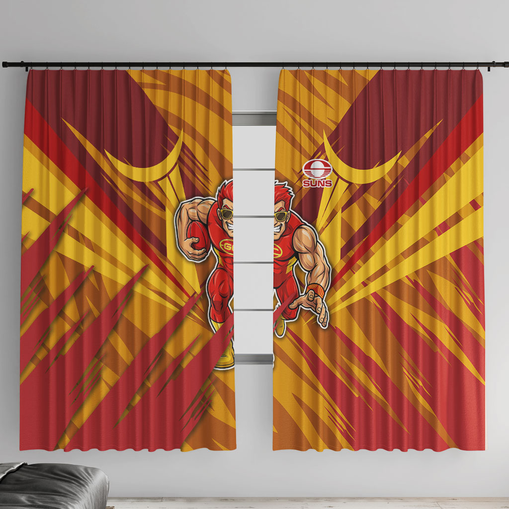 Gold Coast Suns Australian Football Window Curtain Heroic Solar Mascot - Bold Team Colors