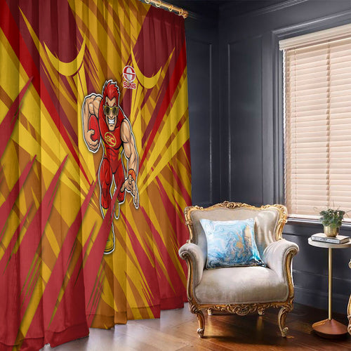 Gold Coast Suns Australian Football Window Curtain Heroic Solar Mascot - Bold Team Colors