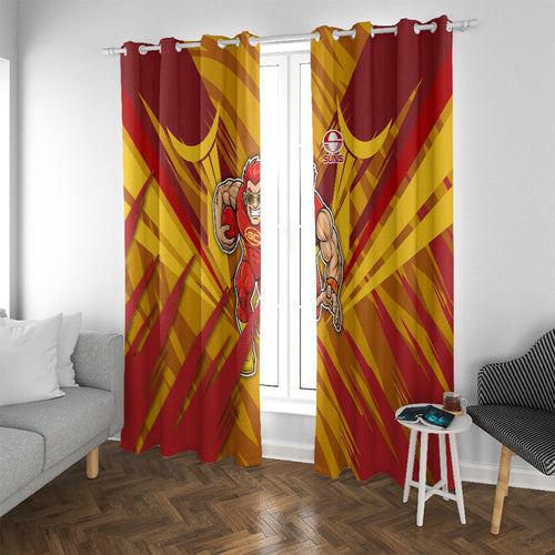 Gold Coast Suns Australian Football Window Curtain Heroic Solar Mascot - Bold Team Colors