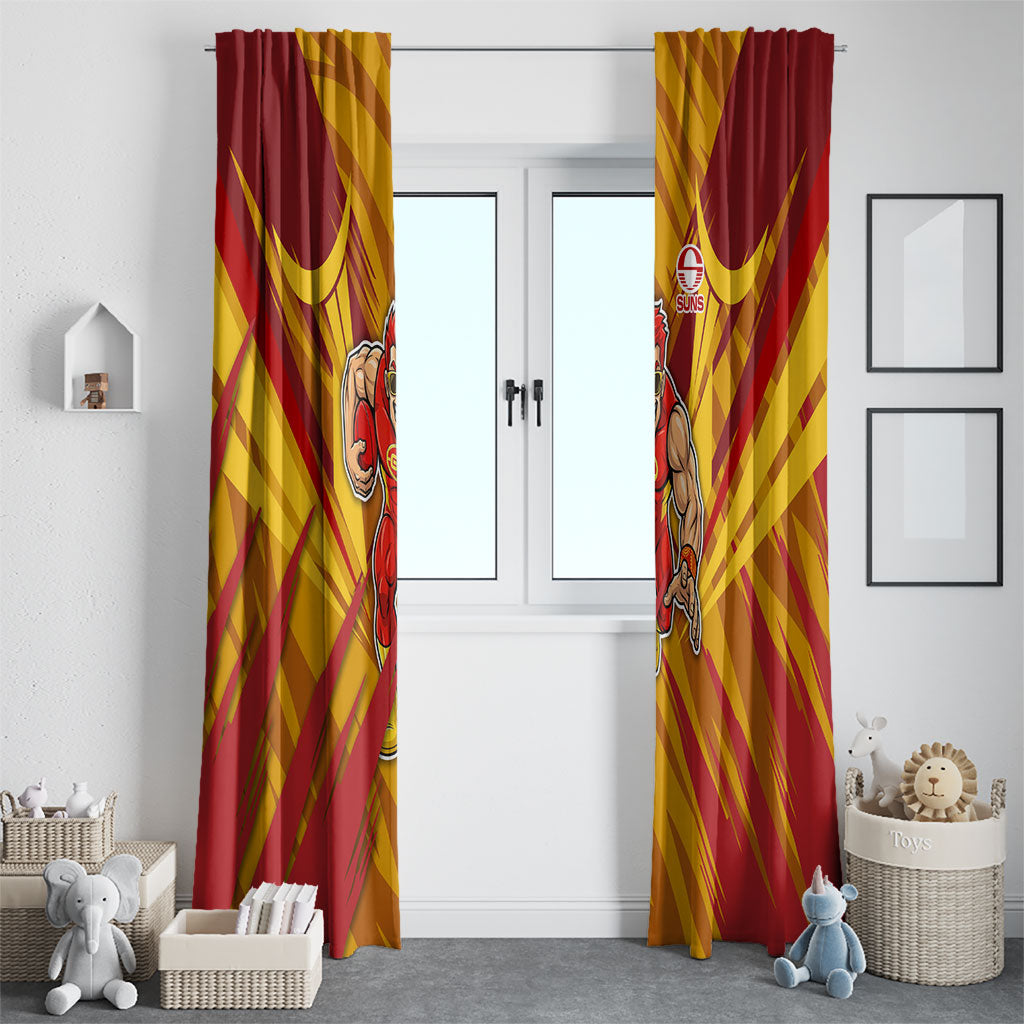 Gold Coast Suns Australian Football Window Curtain Heroic Solar Mascot - Bold Team Colors