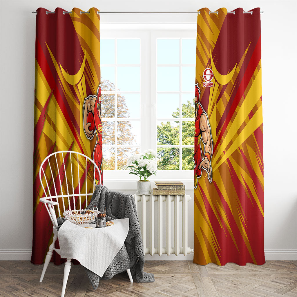 Gold Coast Suns Australian Football Window Curtain Heroic Solar Mascot - Bold Team Colors