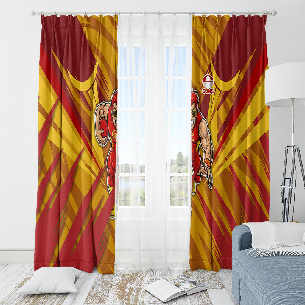 Gold Coast Suns Australian Football Window Curtain Heroic Solar Mascot - Bold Team Colors