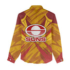 Gold Coast Suns Australian Football Women Casual Shirt Heroic Solar Mascot - Bold Team Colors