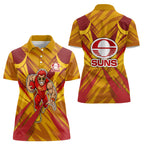 Gold Coast Suns Australian Football Women Polo Shirt Heroic Solar Mascot - Bold Team Colors