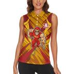 Gold Coast Suns Australian Football Women Sleeveless Polo Shirt Heroic Solar Mascot - Bold Team Colors