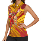 Gold Coast Suns Australian Football Women Sleeveless Polo Shirt Heroic Solar Mascot - Bold Team Colors