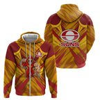 Gold Coast Suns Australian Football Zip Hoodie Heroic Solar Mascot - Bold Team Colors