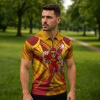 Gold Coast Suns Australian Football Zipper Polo Shirt Heroic Solar Mascot - Bold Team Colors
