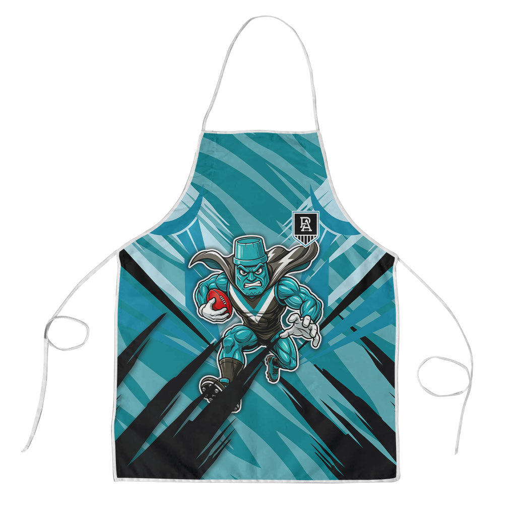 Port Adelaide Power Australian Football Apron Powerful Superhero Mascot - Bold Team Colors