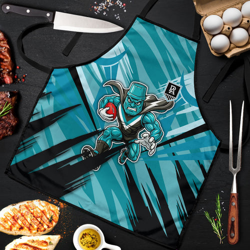 Port Adelaide Power Australian Football Apron Powerful Superhero Mascot - Bold Team Colors