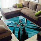 Port Adelaide Power Australian Football Area Rug Powerful Superhero Mascot - Bold Team Colors