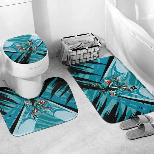 Port Adelaide Power Australian Football Bathroom Set Powerful Superhero Mascot - Bold Team Colors