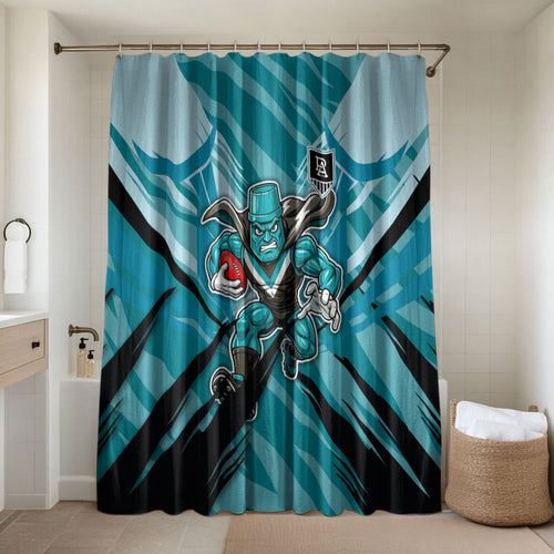 Port Adelaide Power Australian Football Bathroom Set Powerful Superhero Mascot - Bold Team Colors