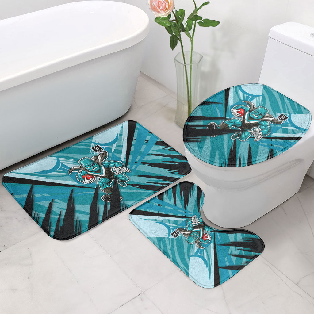 Port Adelaide Power Australian Football Bathroom Set Powerful Superhero Mascot - Bold Team Colors
