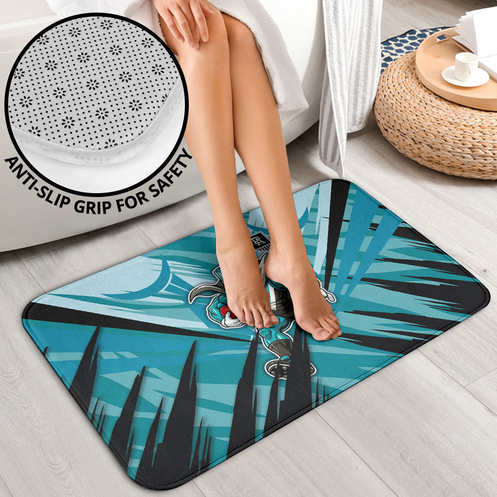 Port Adelaide Power Australian Football Bathroom Set Powerful Superhero Mascot - Bold Team Colors