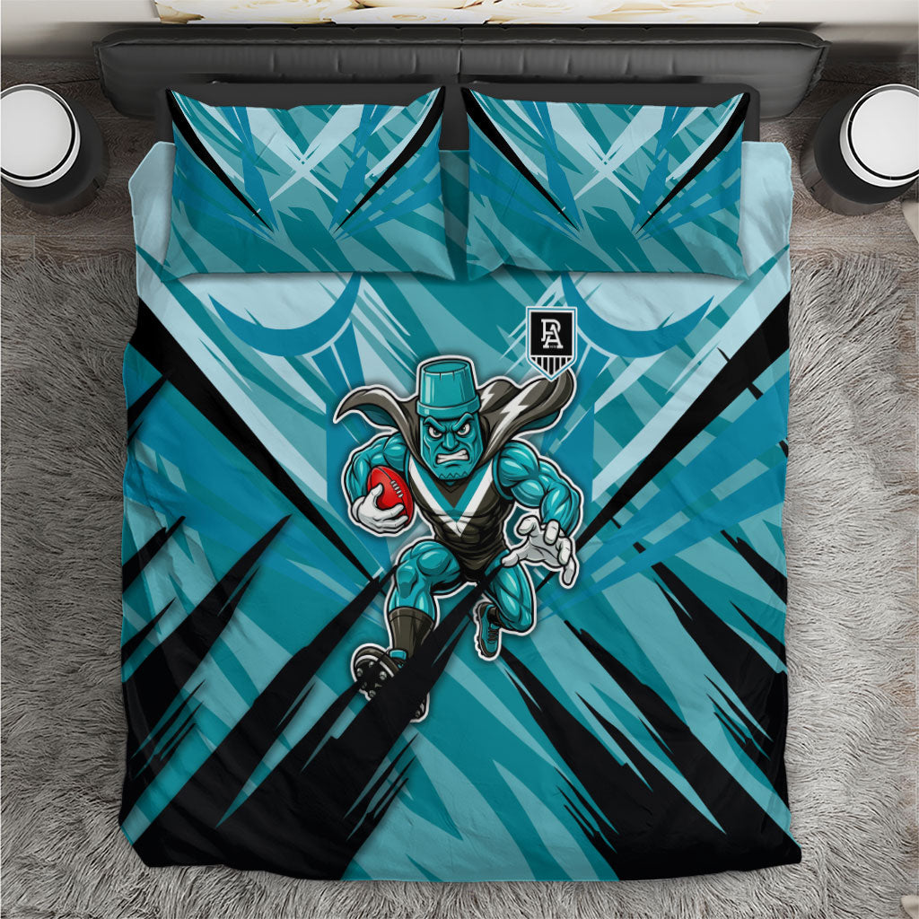Port Adelaide Power Australian Football Bedding Set Powerful Superhero Mascot - Bold Team Colors
