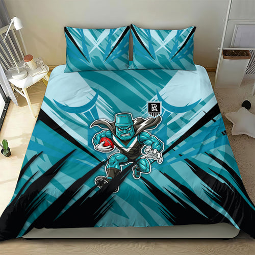 Port Adelaide Power Australian Football Bedding Set Powerful Superhero Mascot - Bold Team Colors