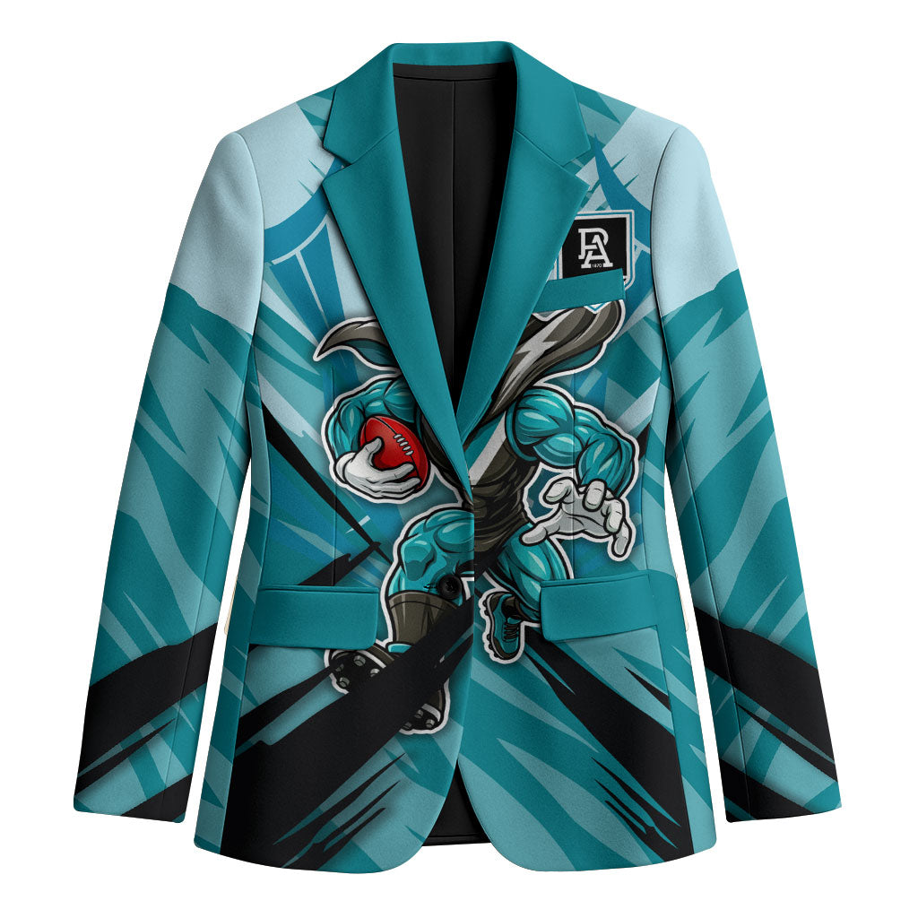 Port Adelaide Power Australian Football Blazer Powerful Superhero Mascot - Bold Team Colors