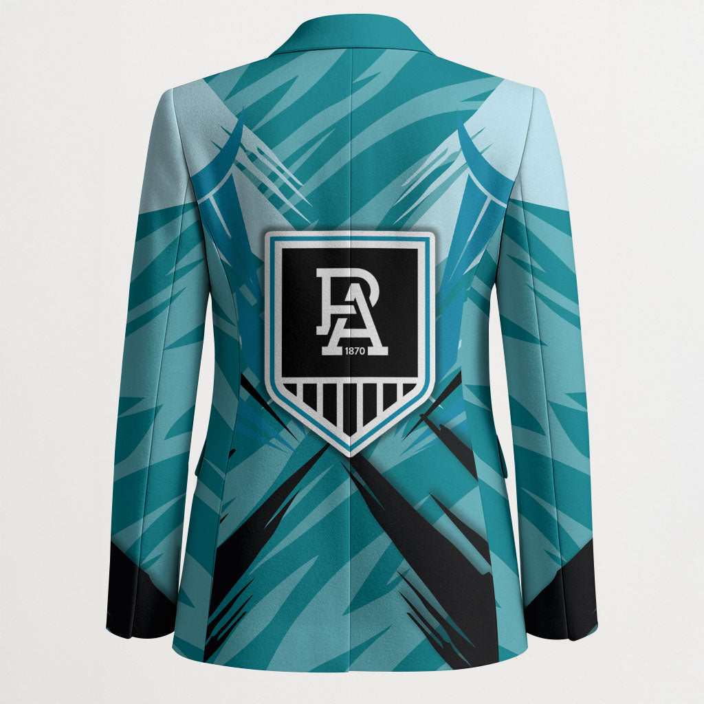Port Adelaide Power Australian Football Blazer Powerful Superhero Mascot - Bold Team Colors