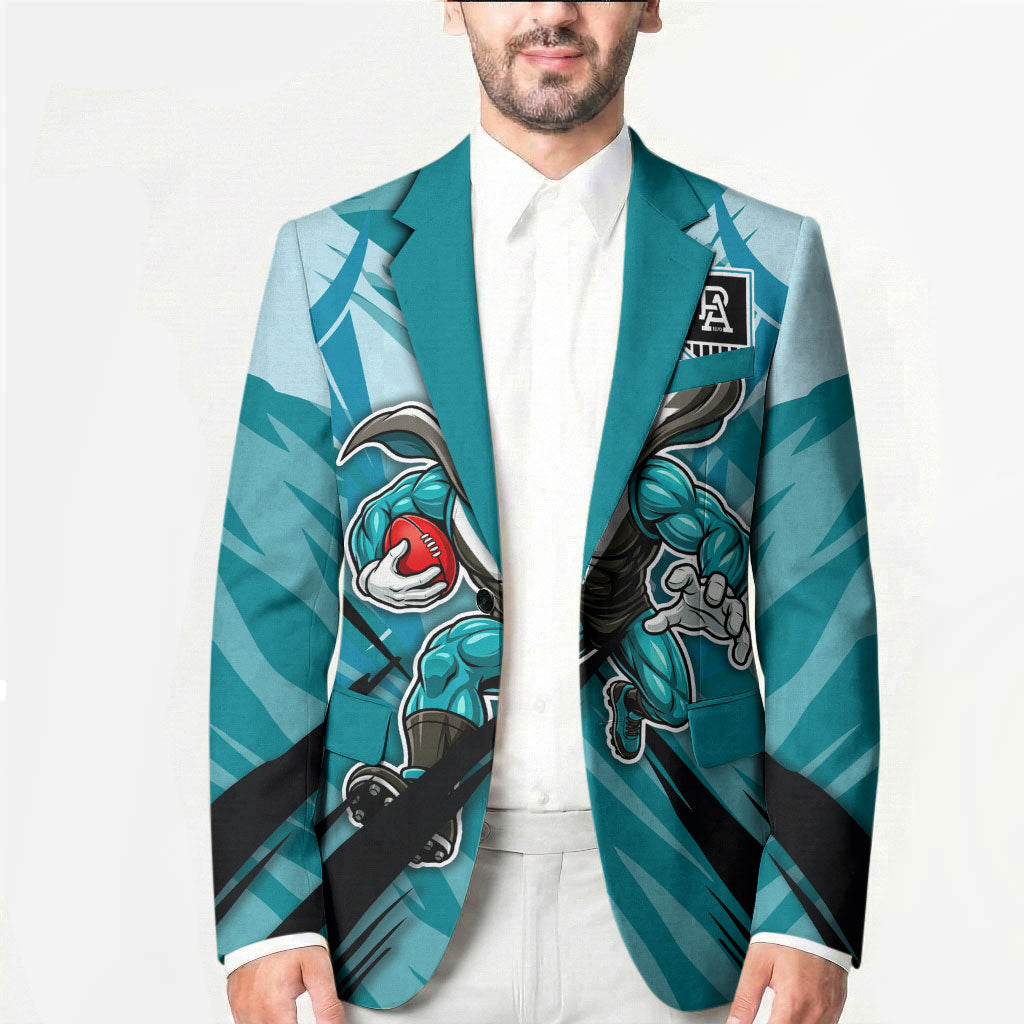 Port Adelaide Power Australian Football Blazer Powerful Superhero Mascot - Bold Team Colors