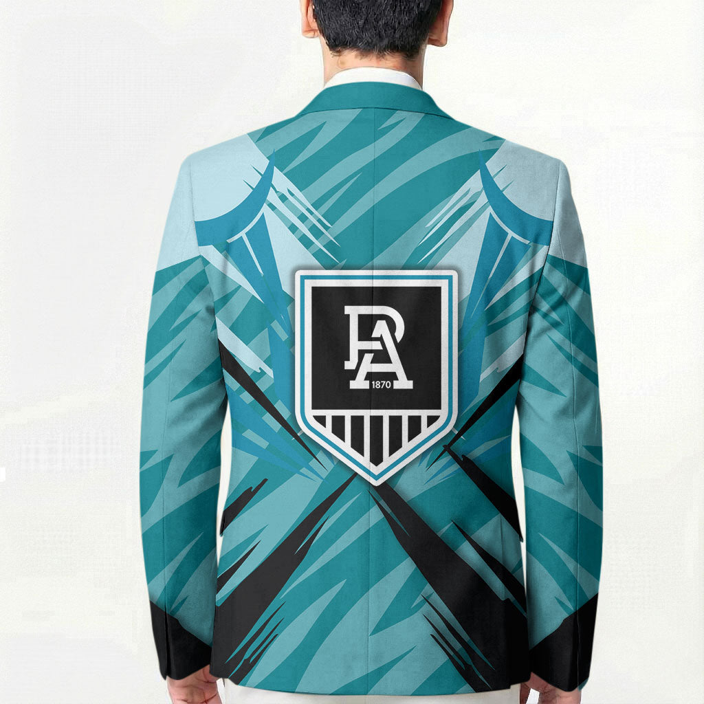 Port Adelaide Power Australian Football Blazer Powerful Superhero Mascot - Bold Team Colors